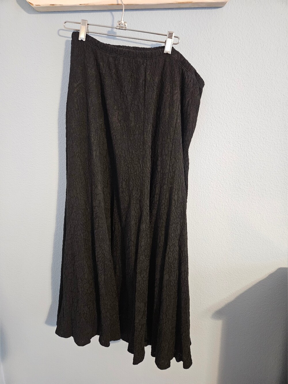 Chicos Black Textured A-Line Skirt - Women